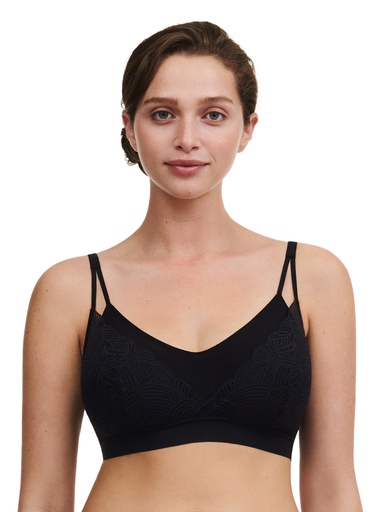 Brassière avec dentelle et coques amovibles CHANTELLE "SoftStretch" C11GQ9 - Noir 011