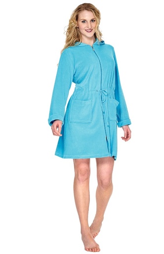 Peignoir dame éponge à tirette WEWO 031 - Turquoise 200HE