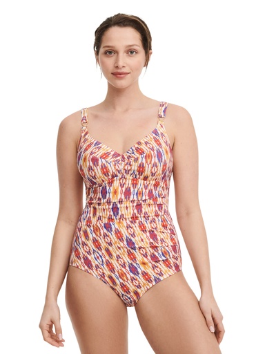 Maillot armaturé CHANTELLE "Devotion" C12SR0 - Ikat Rouge 0TP