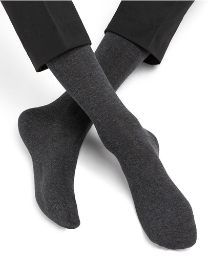 Chaussettes homme BLEU FORET "Coton d'Egypte" HFM2732 - Anthracite Chiné HZ7
