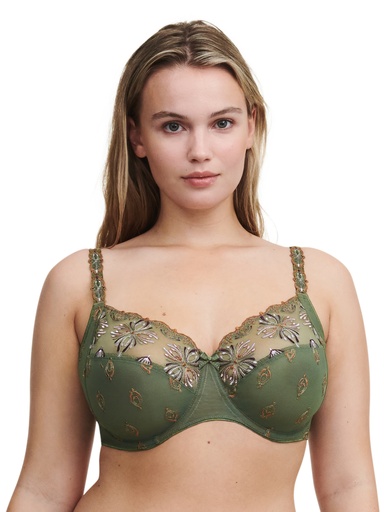 Soutien-gorge armaturé en 3 parties enveloppant CHANTELLE "Champs Elysées" C26010 - Kiwi Multico 0DE