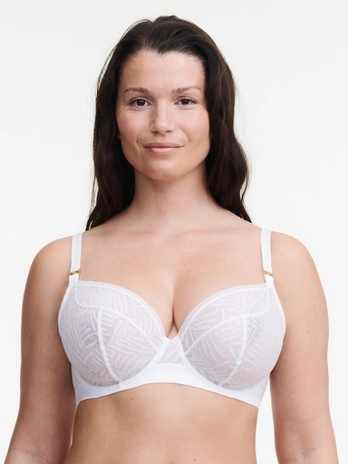 Soutien-gorge avec armatures en 3 parties emboitant CHANTELLE "Graphic Allure" C21T10 - Blanc 010 