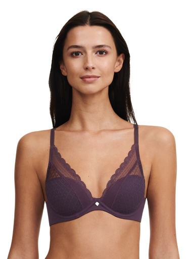 Soutien-gorge avec coques plongeant CHANTELLE EASY FEEL "Norah Chic" C16MNA - Aubergine 0UA