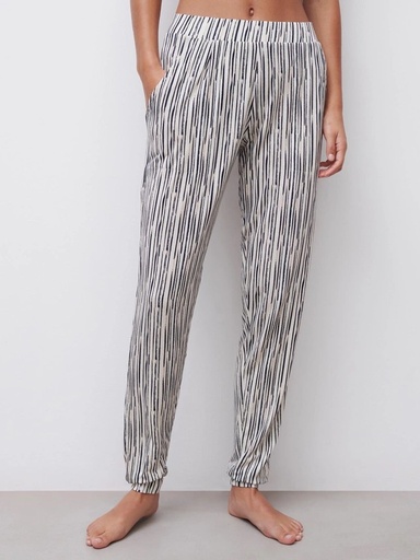 Pantalon de Pyjama / Homewear FEMILET "Yara" FN7660 - Imprimé Rayures Claires 02H