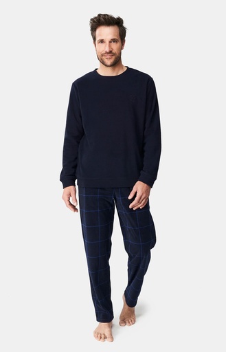 Pyjama long homme Polaire ARTHUR "Windsor" ERN - Marine WINDH24