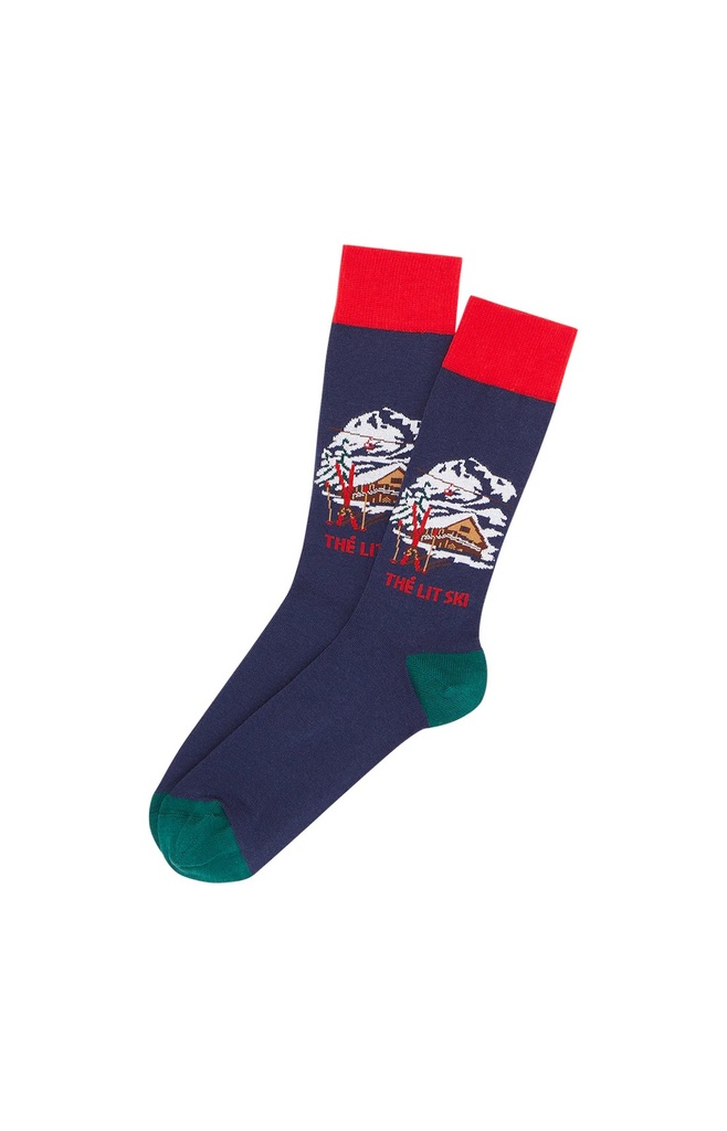 Chaussettes homme fantaisies ARTHUR "Thé Lit Ski" 1SO - Marine ALPEH24