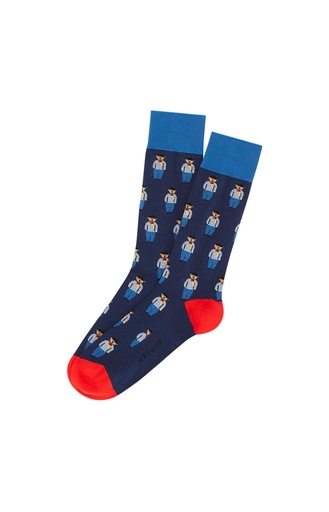 Chaussettes homme fantaisies ARTHUR "Teddy In Paris" 1SO -  Marine PEEMH24