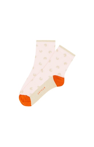 Chaussettes femme fantaisie ARTHUR "Petit Croissant" 1SF - Rose CROIH24
