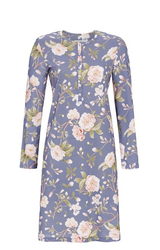 Chemise de nuit avec patte de boutonnage Coton&Modal RINGELLA "Modèle de rose romantique" 4511041 - Fjord Sombre 297 