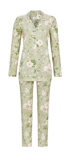Pyjama long dame avec haut boutonné Coton&Modal RINGELLA "Modèle de rose romantique" 4511240 - Vert 563