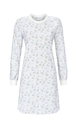 Chemise de nuit 100% coton 95cm RINGELLA "Fleurs d'hiver" 4561010 - Bleu 220