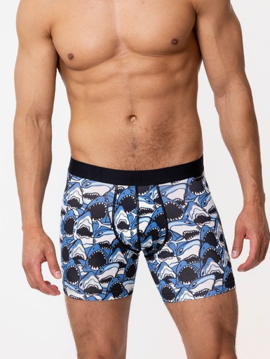 Boxer homme modal avec maintien intérieur LOIC HENRY "Graphic" KBC301E - Requins