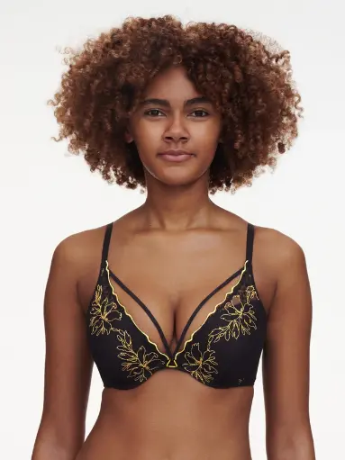 Soutien-gorge armaturé push-up CHANTELLE PULP "Spice" C22BNR - Noir Jaune 0IU