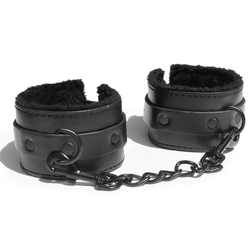 Menottes ajustables SPORTSHEETS - SEX & MISCHIEF "Shadow Fur Handcuffs" - Noir