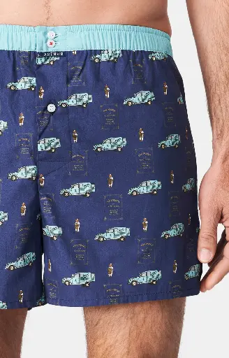 Caleçon américain homme avec maintien 100% coton bio ARTHUR "Le Club" CSP - Pain Marine 1137H24