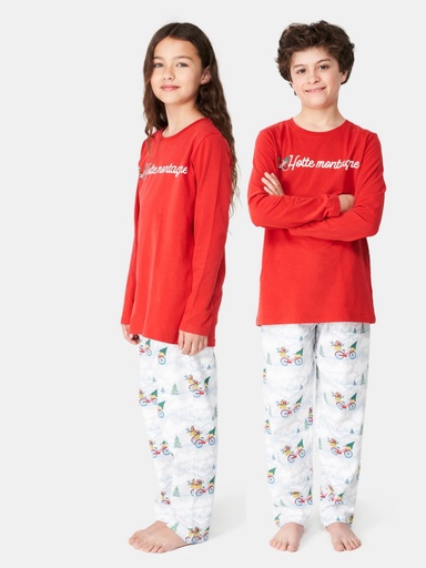 Pyjama long enfant ARTHUR "Hotte Montagne" LUK - Blanc NOELH24