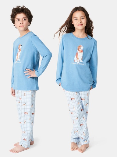 Pyjama long enfant ARTHUR "Pyjama de Secours" LUK - Ciel WOUFH24