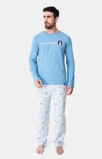 Pyjama long homme ARTHUR "Pyjama de Secours" ZAC - Blanc WOUFH24