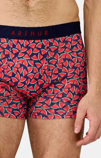 Boxer homme fantaisie 95% coton bio ARTHUR "Atos" MAC - Bleu Marine PASTE25