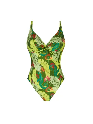 Maillot Nageur avec Maintien sans armatures ANTIGEL "La Venus Nature" FBB9268 - Vert Tropic 1464 