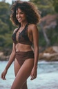 Bas de Bikini taille haute drapée MARJOLAINE "Ambre" 6AMB5002 - Café 0035