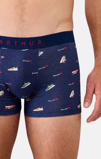 Boxer homme coton bio ARTHUR "Sneakers" MAC - Marine SNEAE25