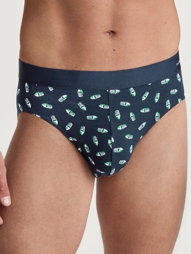 Slip homme fantaisie 94% coton CALIDA "Cotton Code Design" 21380 - Pond Green 595