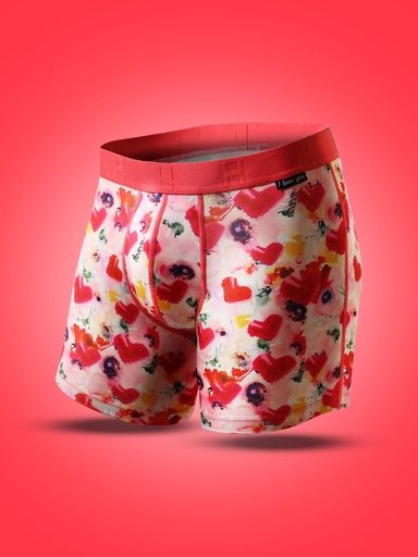 Boxer homme microfibre avec maintien intérieur LOIC HENRY "Identity" KBI098X - Coeur