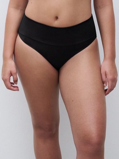 Bas de Bikini culotte taille haute rabatable CHANTELLE "Icon" C16VC5 - Noir 011