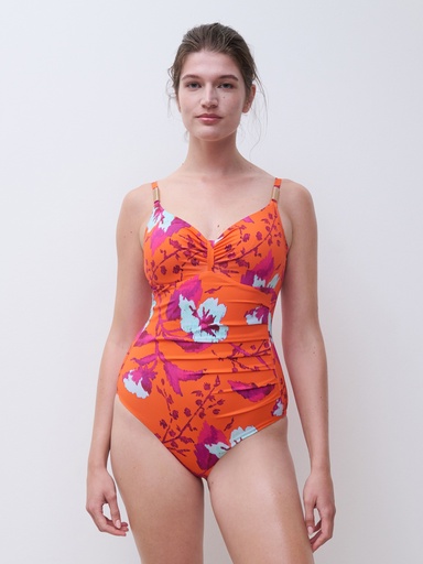 Maillot armaturé enveloppant CHANTELLE "Icon" C16VR0 - Painted Flowers A01