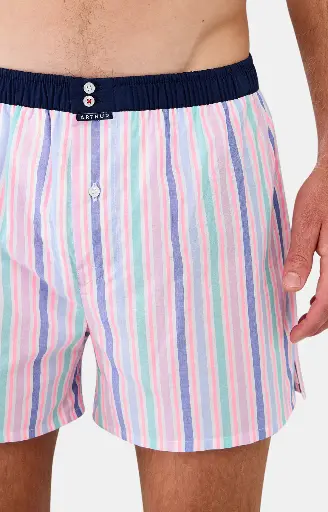 Caleçon américain homme avec maintien 100% coton bio ARTHUR "Le Club" CSP - Multicolore 1159E25