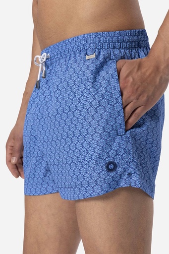 Short de bain avec maintien intégré DAVID MAN "Amalfi" DM25-024 - Bleu Multicolor MLT