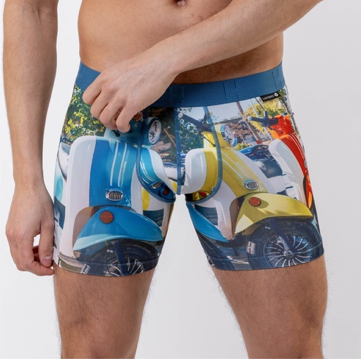 Boxer homme fantaisie microfibre avec maintien intérieur LOIC HENRY "Identity" KBI111X - Roma