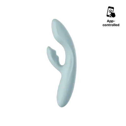 Vibromasseur contrôlé via app & double stimulation & tête chauffante SVAKOM "Chika" - Bleu Turquoise