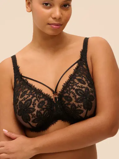 Soutien-gorge armaturé bijou amovible SIMONE PERELE "Précieuse" 1G3309 - Noir 015