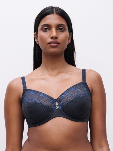 Soutien-gorge armaturé très enveloppant CHANTELLE "Intrigue" C13WMU - Bleu Marine 013