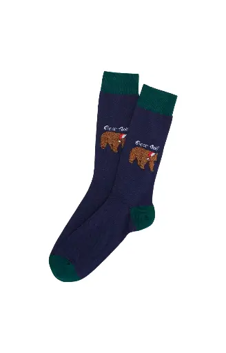 Chaussettes fantaisies homme TU ARTHUR "Bear Noël" 1SO - Marine ORSOH25