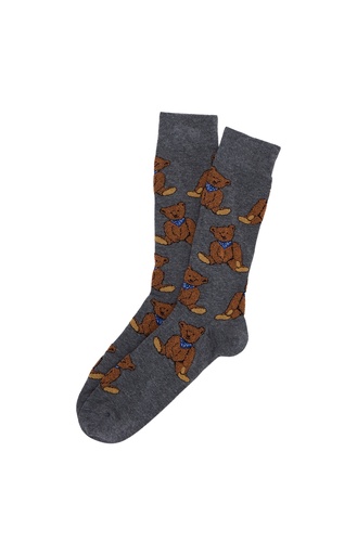 Chaussettes fantaisies homme TU ARTHUR "Old Teddy" 1SO - Gris OLDTH25