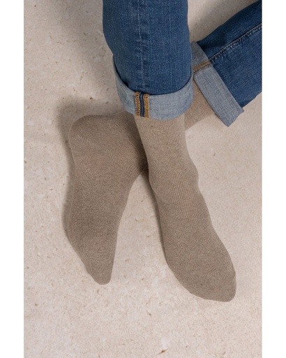 Chaussettes homme BLEU FORET "Laine & Cachemire" HFM2171 - Dune HA6