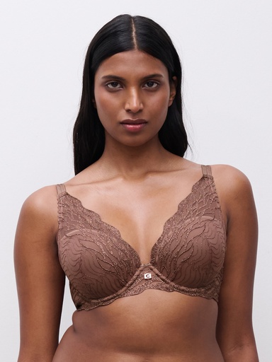 Soutien-gorge armaturé enveloppant CHANTELLE "Vibe" C19VNA - Cannelle Lurex C08