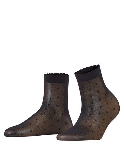 Socquettes fine 15 deniers fantaisie FALKE "Dot 15" 41452 - Black 3009