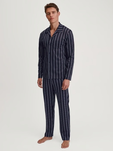 Pyjama long homme boutonné 100% coton CALIDA "Relax Streamline 2" 46782 - Dark Sapphire 479