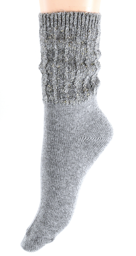 Chaussette dame CRONERT "Paillettes de Cachemire" 15408 - Anthracite Paillette 2681