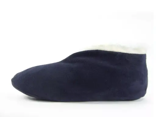 Pantoufles espagnoles 20% laine BERNARDINO - Bleu Marine 