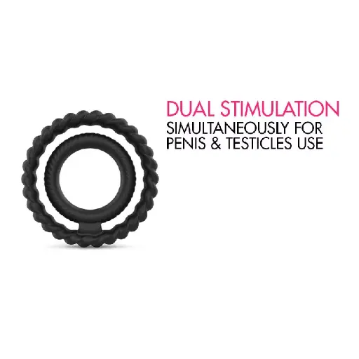 Anneau pénien double stimulation pénis & testicules DORCEL "Dual Ring"
