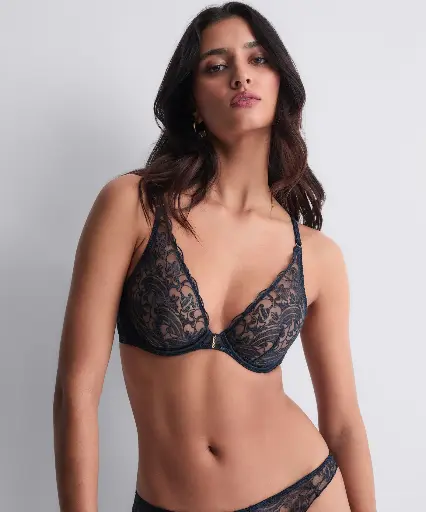 Soutien-gorge triangle avec armatures AUBADE "Satin Memories" 5CF12 - Deep Sea DEAS