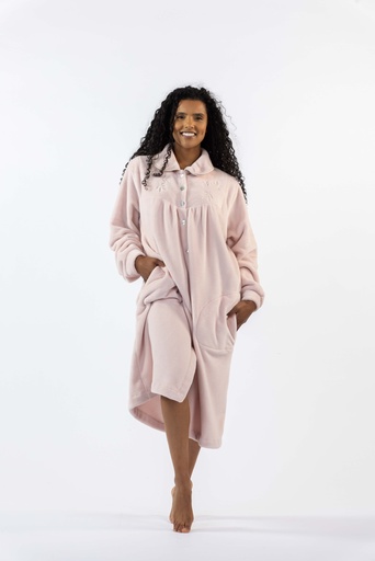 Robe de chambre boutonnée MIRA 9106WW - Vieux Rose 02