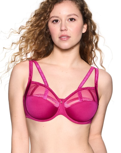 Soutien-gorge avec armatures en 3 parties emboitant LOUISA BRACQ "Série" 471-01 - Fuschia 471