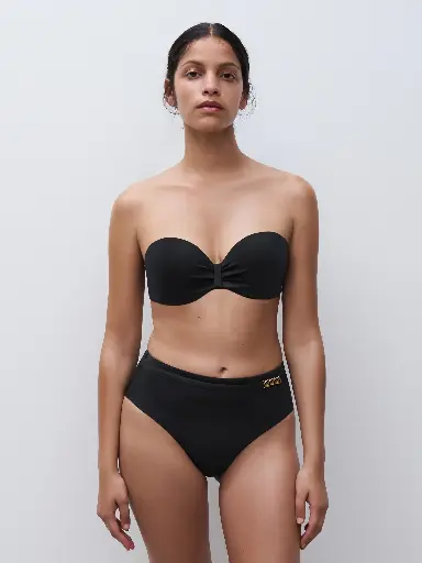 Haut de Bikini bandeau avec armatures avec coques bretelles amovibles CHANTELLE "Icon" C16VNK - Noir 011