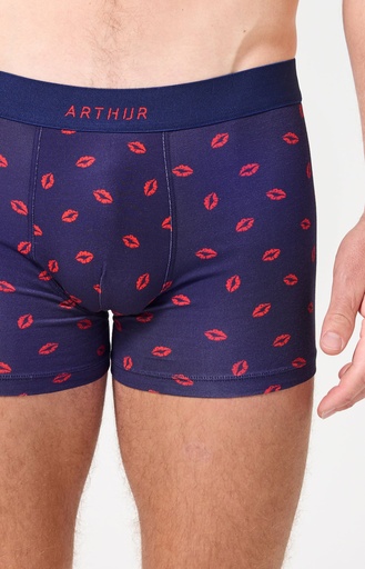 Boxer homme coton bio ARTHUR "Kiss" MAC - St Val Rouge Marine STVALE26